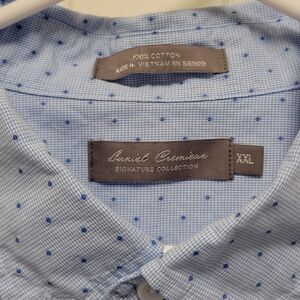 Daniel Cremieux Signature Label Polkadot Short Sleeve Coatfront Shirt XXL